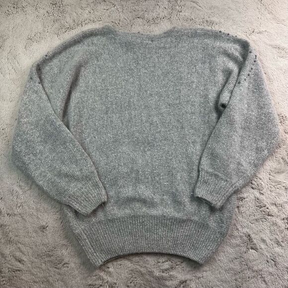 IB Diffusion Vintage Sweater Size L Silk Angora Rabbit Hair Lambswool Jewel Keys - Picture 8 of 8
